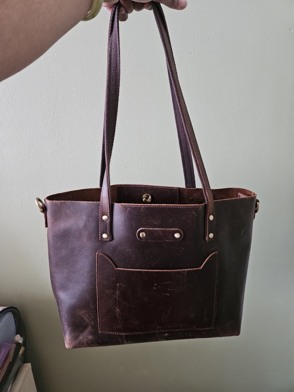 Leather Everyday Tote in Deep Brown